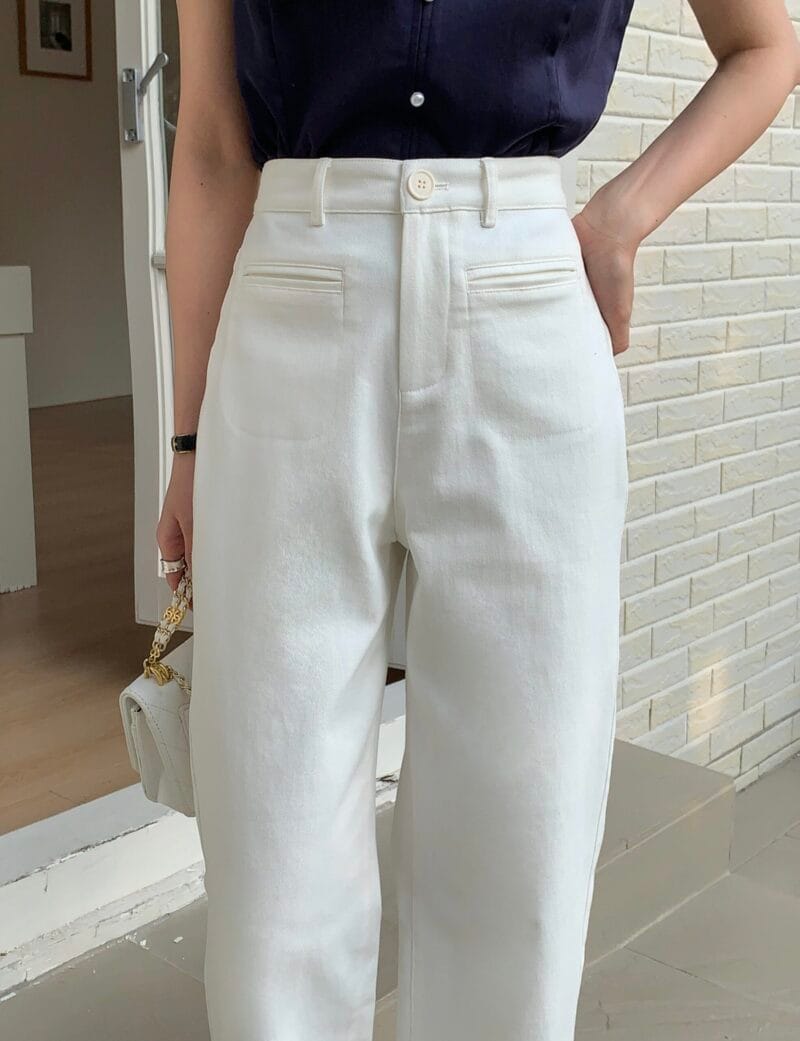 秒变筷子腿~ 重磅高克重弹力高腰直筒长裤 Viviana HW Long Pants in Black