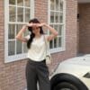 秒变筷子腿~ 重磅高克重弹力高腰直筒长裤 Viviana HW Long Pants in Black
