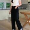 秒变筷子腿~ 重磅高克重弹力高腰直筒长裤 Viviana HW Long Pants in Black