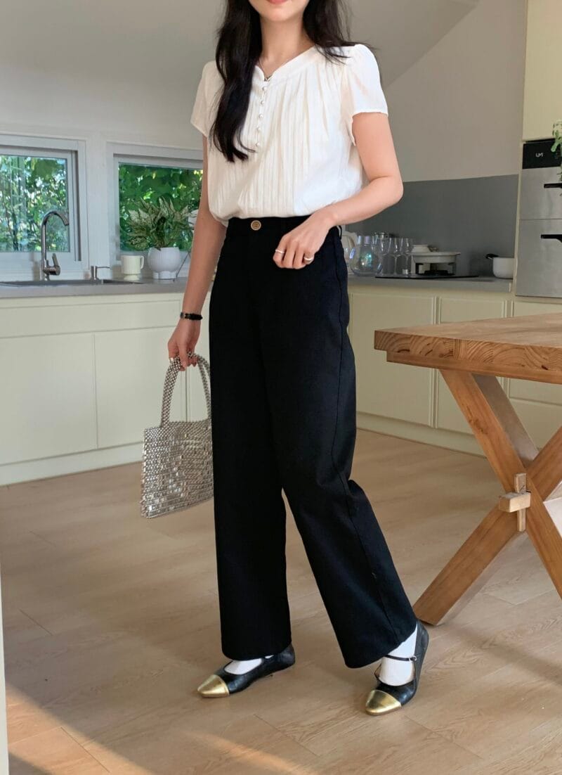 秒变筷子腿~ 重磅高克重弹力高腰直筒长裤 Viviana HW Long Pants in Black