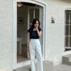 秒变筷子腿~ 重磅高克重弹力高腰直筒长裤 Viviana HW Long Pants in Black