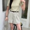 天天都能穿升级版~ 丝滑西装高腰短裤 *附送质感腰带* (气质杏)