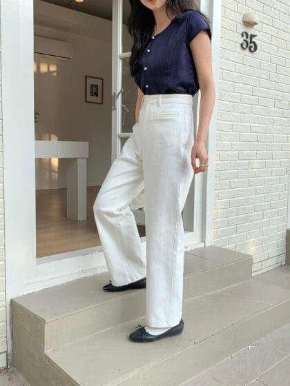 秒变筷子腿~ 重磅高克重弹力高腰直筒长裤 Viviana HW Long Pants in Black