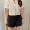 每天都穿~ 自制款厚实微弹时髦极简剪裁A字西装裤 高级灰 Naomi HW Shorts in Dark Grey