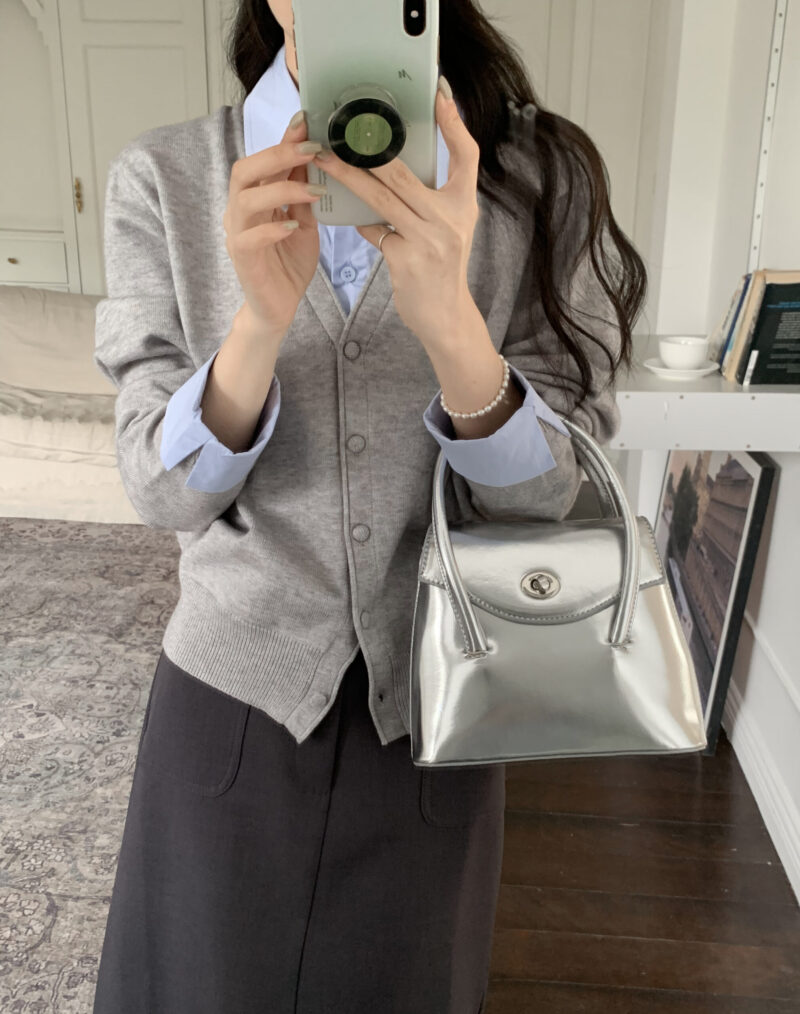 茉莉欧尼~ 韩系假两件衬衫开衫