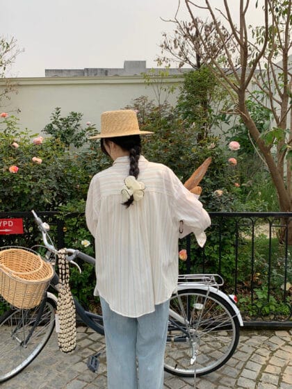 邂逅云朵～ 温柔条纹衬衫