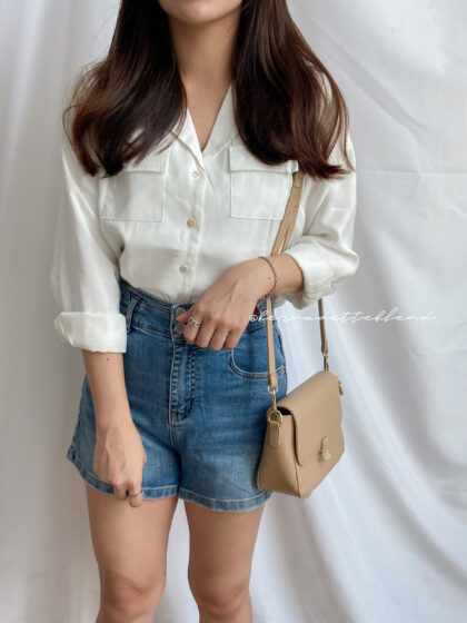 Elaina Pocket Blouse 日常必备的厚实衬衫 (卡其驼色)