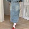 Vintage High Waisted Denim Skirt 自在牛仔~ 复古半身裙 - Image 5