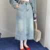 Vintage High Waisted Denim Skirt 自在牛仔~ 复古半身裙 - Image 3