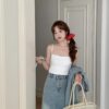 Vintage High Waisted Denim Skirt 自在牛仔~ 复古半身裙 - Image 4