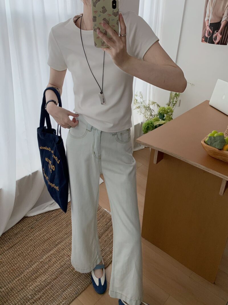 Light Green Blue HW Jeans 淡盐女孩~ 淡绿蓝高腰牛仔裤 - Image 5
