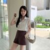 无束缚感~ 莫代尔空气舒适高腰短裤 (焦糖奶茶色) | Breeze Fit HW Shorts in Caramel Coco - Image 6