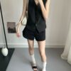 A字曲线~ 高弹力厚实A字弧形高腰黑短裤 Cally Comfy A-cut Shorts - Image 7