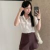 无束缚感~ 莫代尔空气舒适高腰短裤 (焦糖奶茶色) | Breeze Fit HW Shorts in Caramel Coco - Image 3