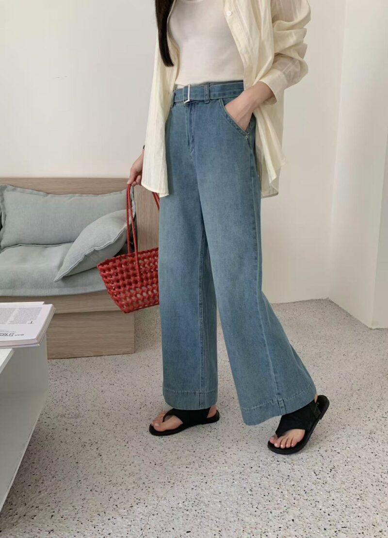 修腿滤镜~ 遮跨遮肉高腰直筒牛仔裤 深蓝明线 | Josie HW Jeans in Dark Blue - Image 4