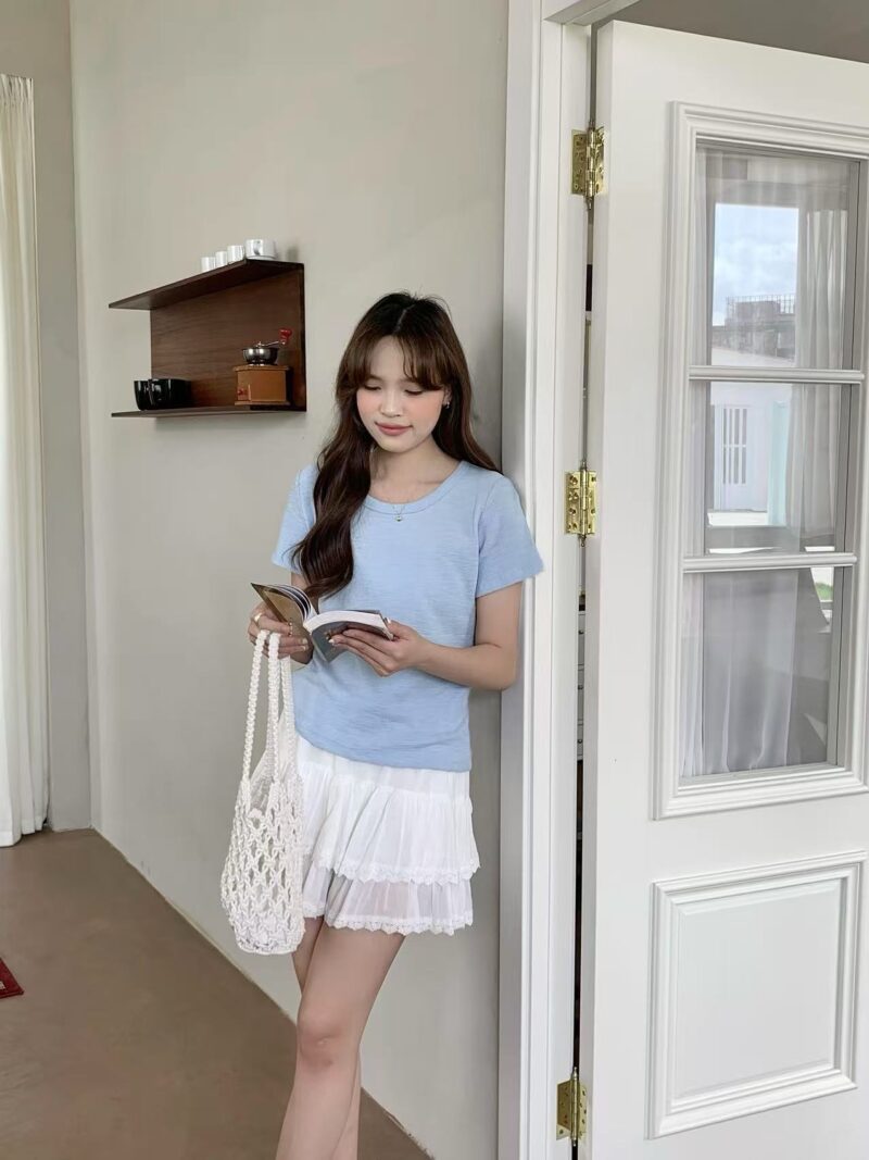 肌理质感~ 后刺绣基础Tee | Emee Embroidered Tee (4 colours) - Image 8