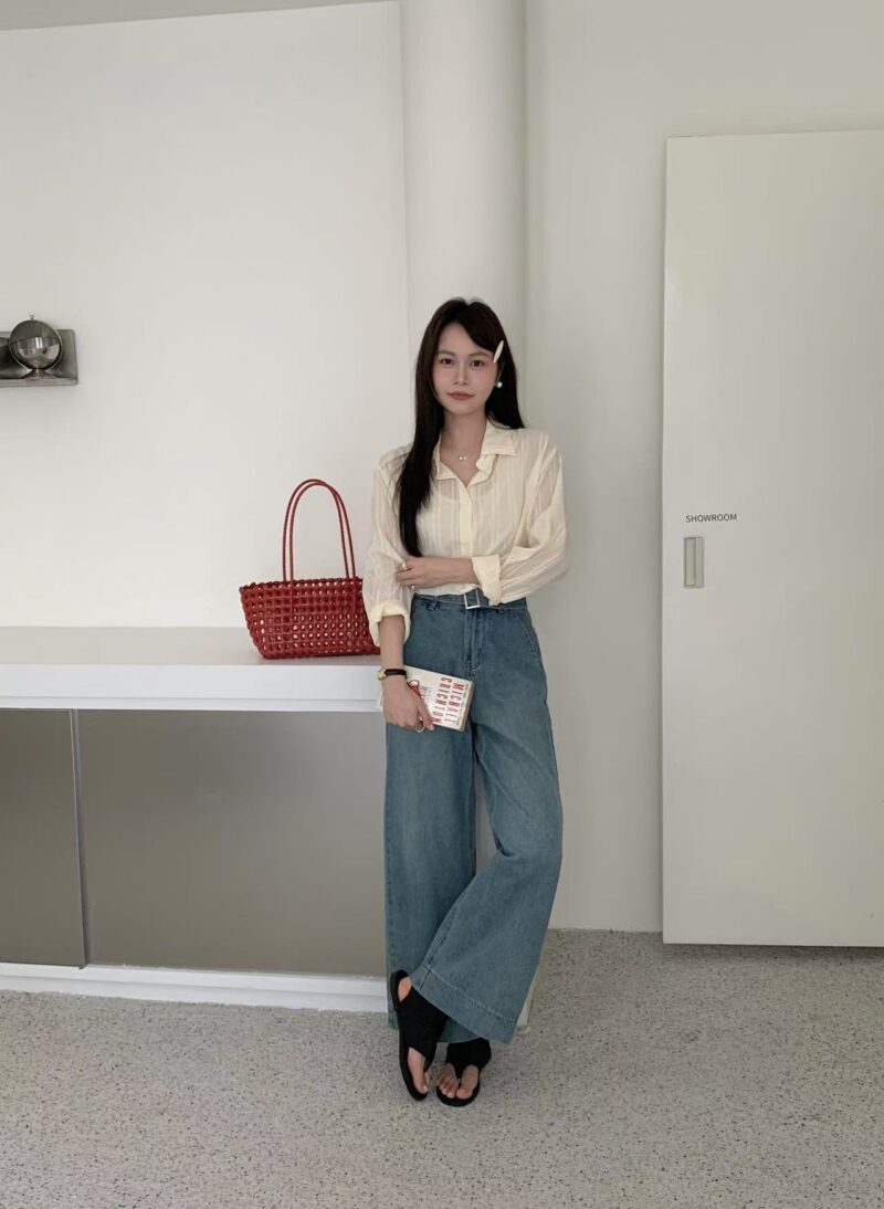 修腿滤镜~ 遮跨遮肉高腰直筒牛仔裤 深蓝明线 | Josie HW Jeans in Dark Blue - Image 10
