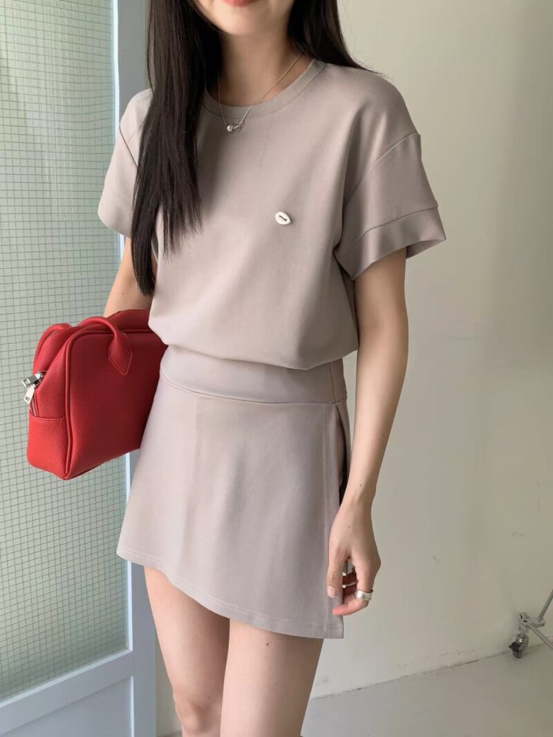 冷翠色系~ 休闲松弛感套装 (砂石灰) | Neutral Calm 2 Pieces Set in Sand Grey