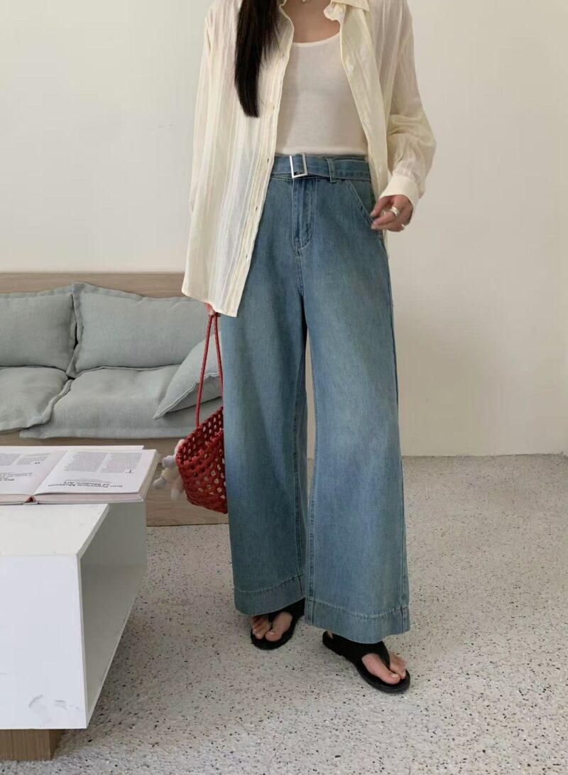修腿滤镜~ 遮跨遮肉高腰直筒牛仔裤 深蓝明线 | Josie HW Jeans in Dark Blue - Image 2