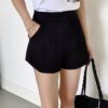 A字曲线~ 高弹力厚实A字弧形高腰黑短裤 Cally Comfy A-cut Shorts