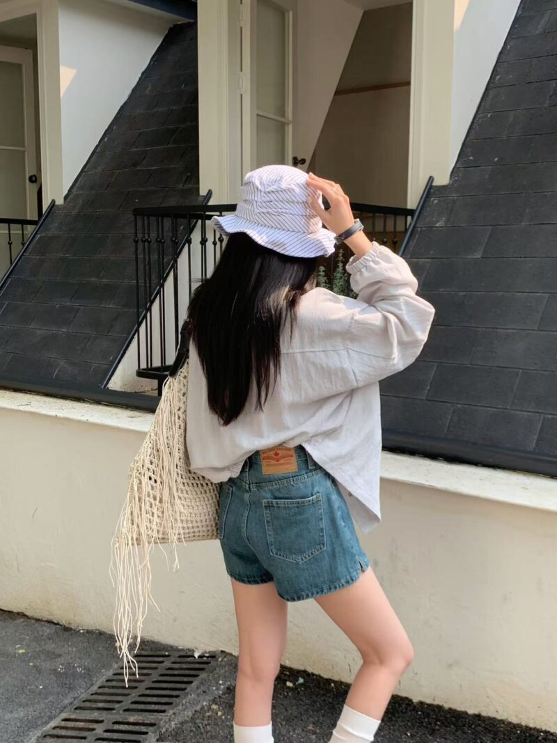 绿蓝艺术~ 高腰经典A字牛仔短裤 | Judy HW Denim Shorts - Image 3