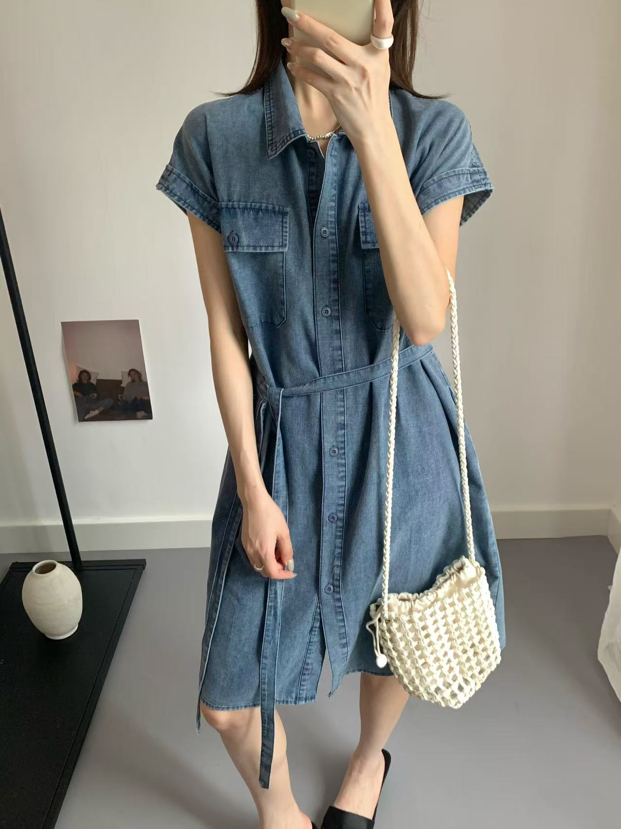 度假邂逅~ 韩系休闲牛仔连衣裙 | Denim One Piece Dress
