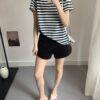 A字曲线~ 高弹力厚实A字弧形高腰黑短裤 Cally Comfy A-cut Shorts - Image 9