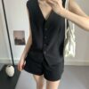 曲线~ 斜纹厚质感马甲 (奶白) | The Twill Vest (Cream) - Image 7