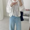 柔光轻洒~ 轻盈宽松个性外套 (白色) | Lightweight & Relaxed Fit (White) - Image 2