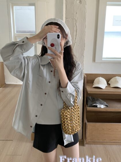 [REJECTED SALE] 蓝色衬衫背心两件套
