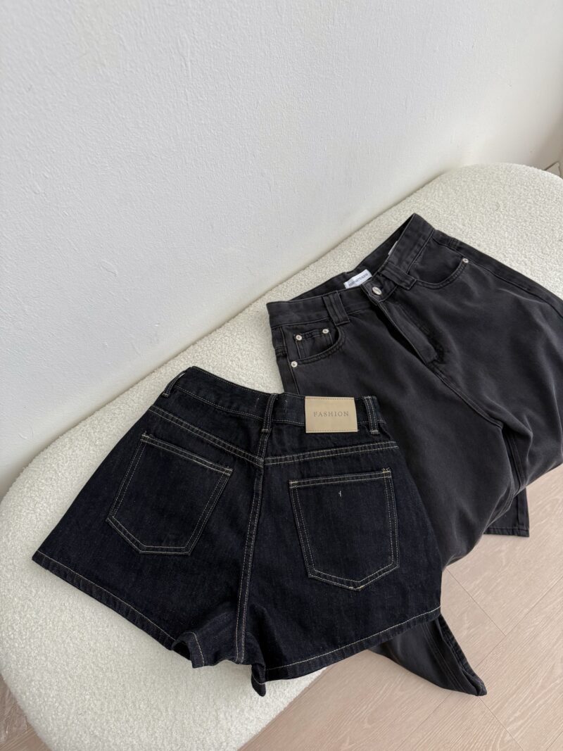 雾意沉沦~ 高腰高级黑灰直筒落地裤 | Greyish Black HW Pants - Image 5
