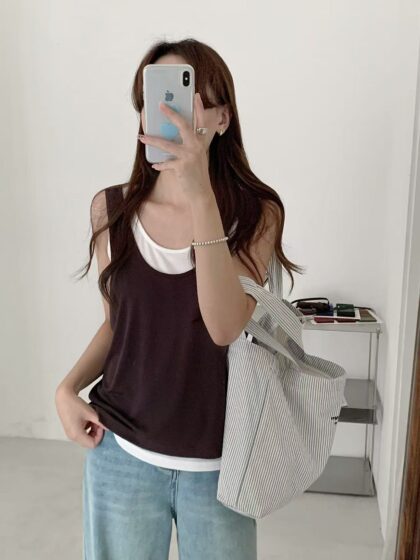 Tencel Cooling Double-Layer Tank Top