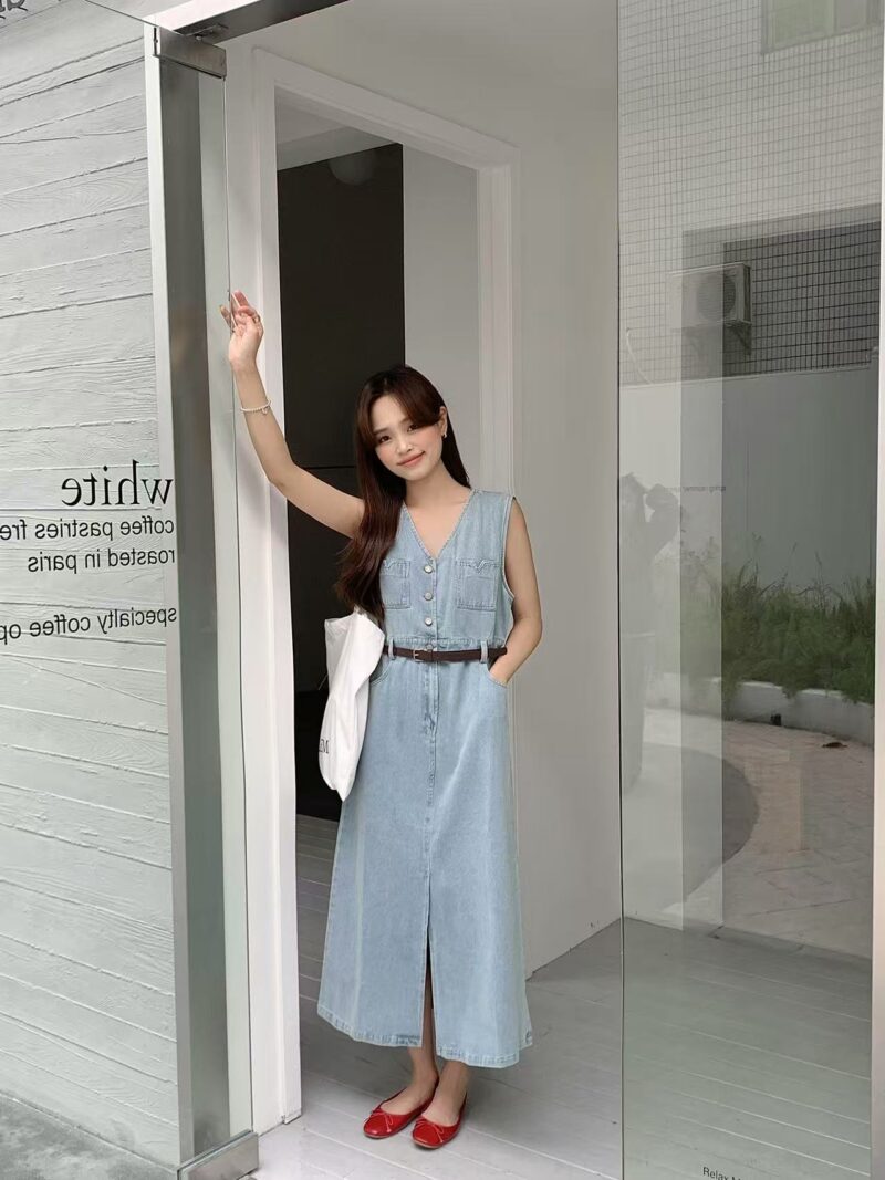 Lazy Noon Denim Midi Dress - Image 5
