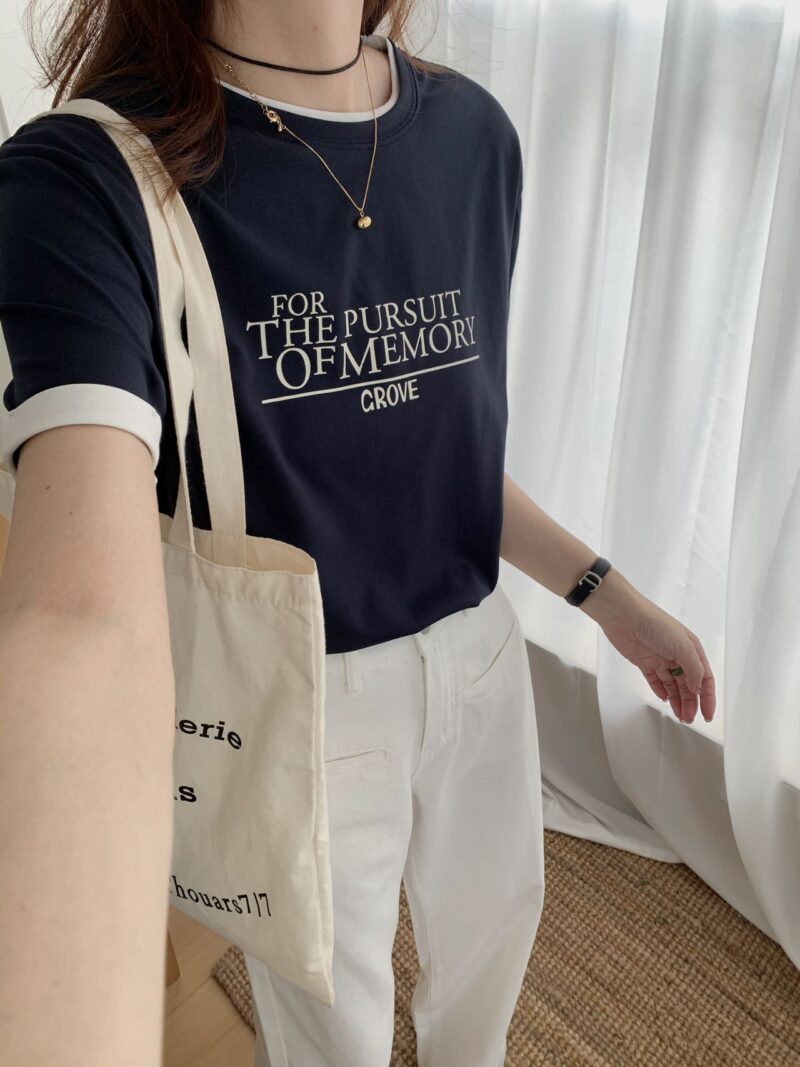 层次艺术~ 印花撞色舒适叠穿Tee | Layered Printed Tee (3 colours)