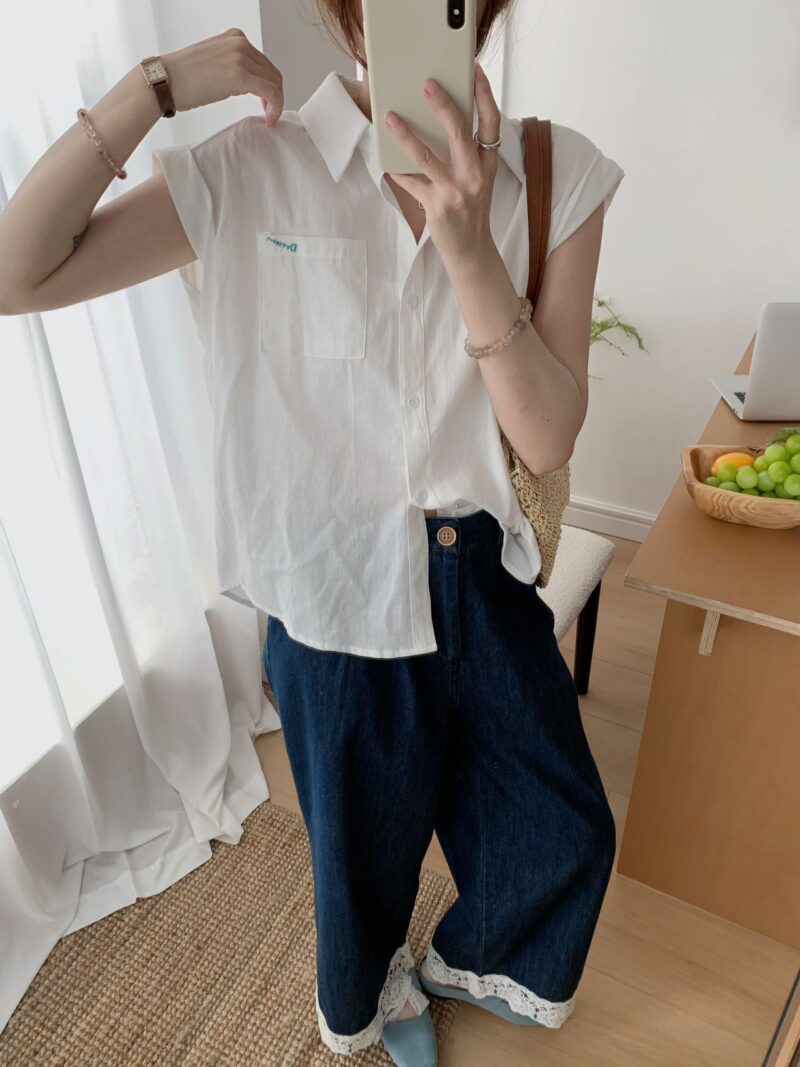 Chloe Cotton Linen Blouse (2 colours) - Image 3