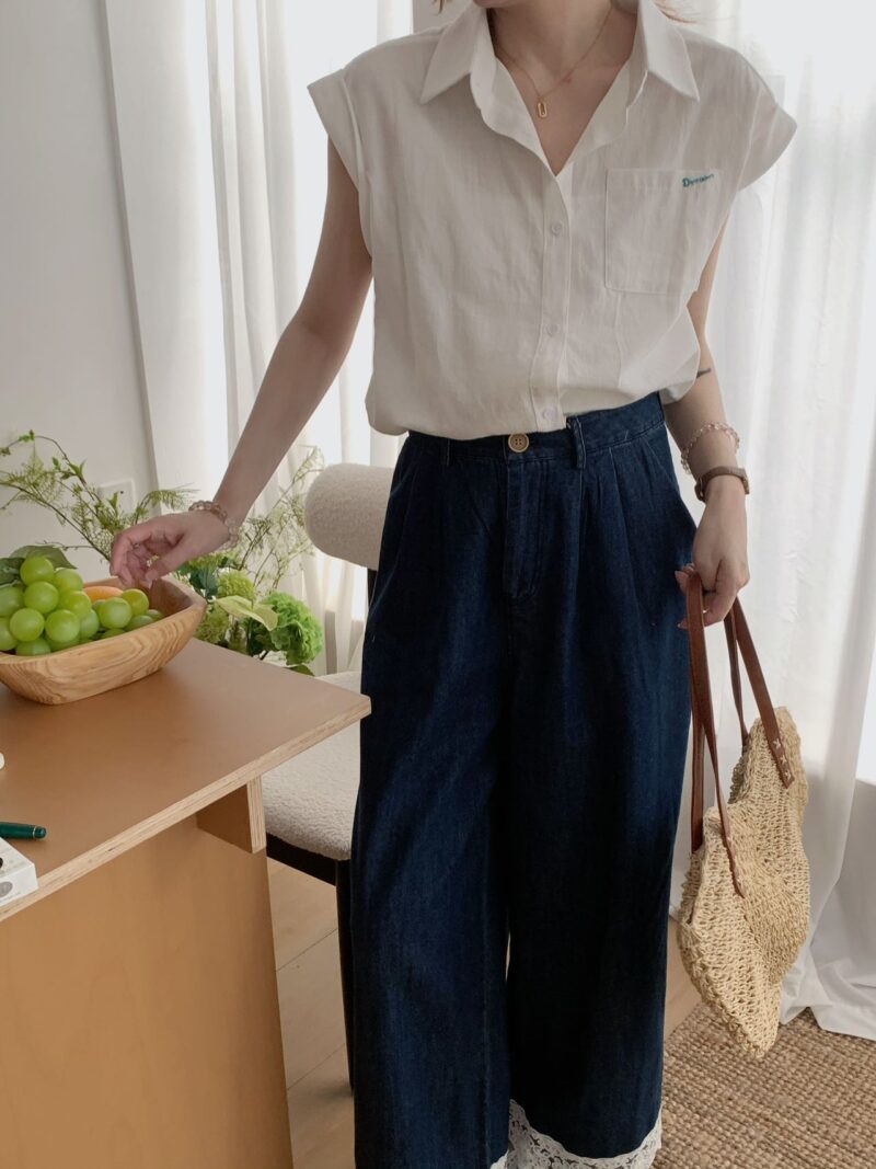 Chloe Cotton Linen Blouse (2 colours) - Image 4