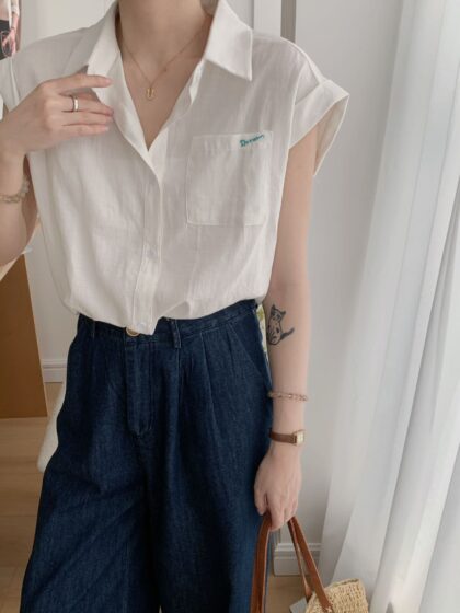 Chloe Cotton Linen Blouse (2 colours)