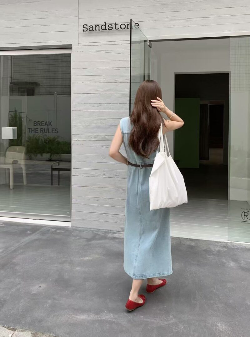 Lazy Noon Denim Midi Dress - Image 4