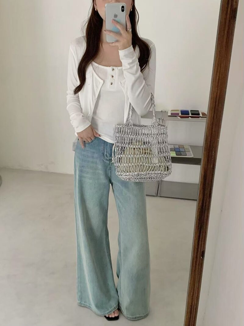 Ribbed Cotton Tank & Cardigan Set (2 colours) - Image 3