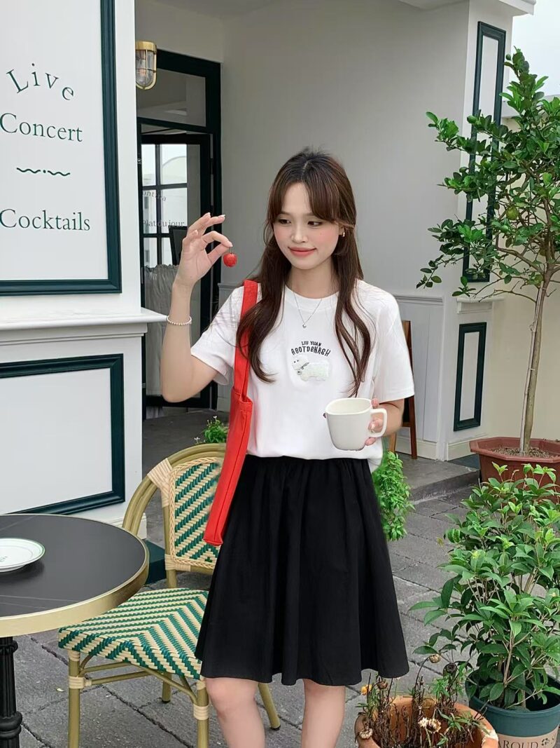 银标小狗~ 舒适度100%的3D银标小狗 Tee (花灰) | 3D Fluffy Puppy Tee in Almond Grey - Image 2