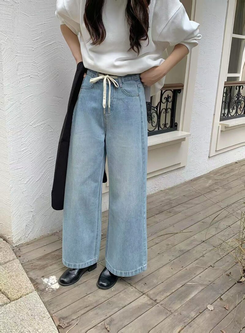 Summer Wash Drawstring Denim Jeans - Image 5