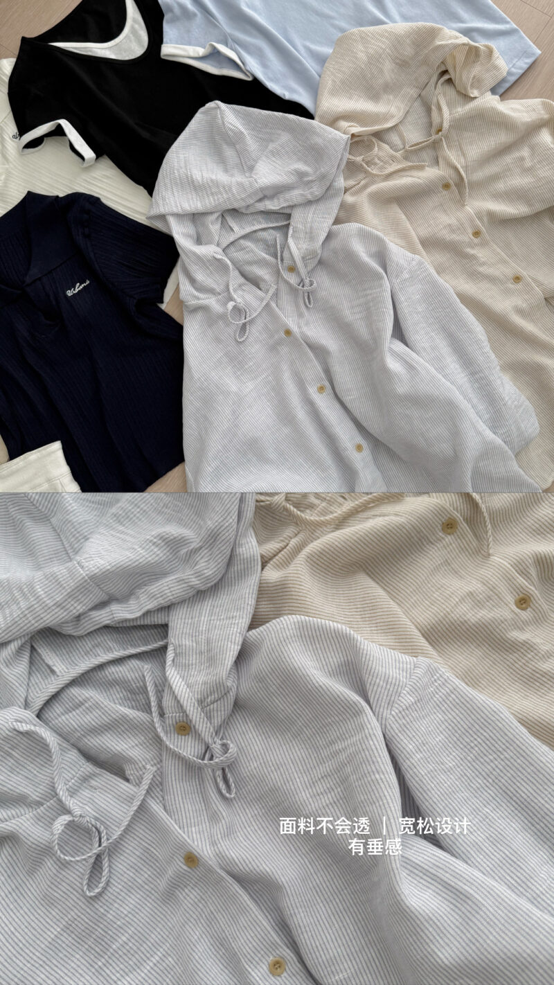 Linen Cotton Relaxed Hoodie Shirt (2 colours) - Image 6