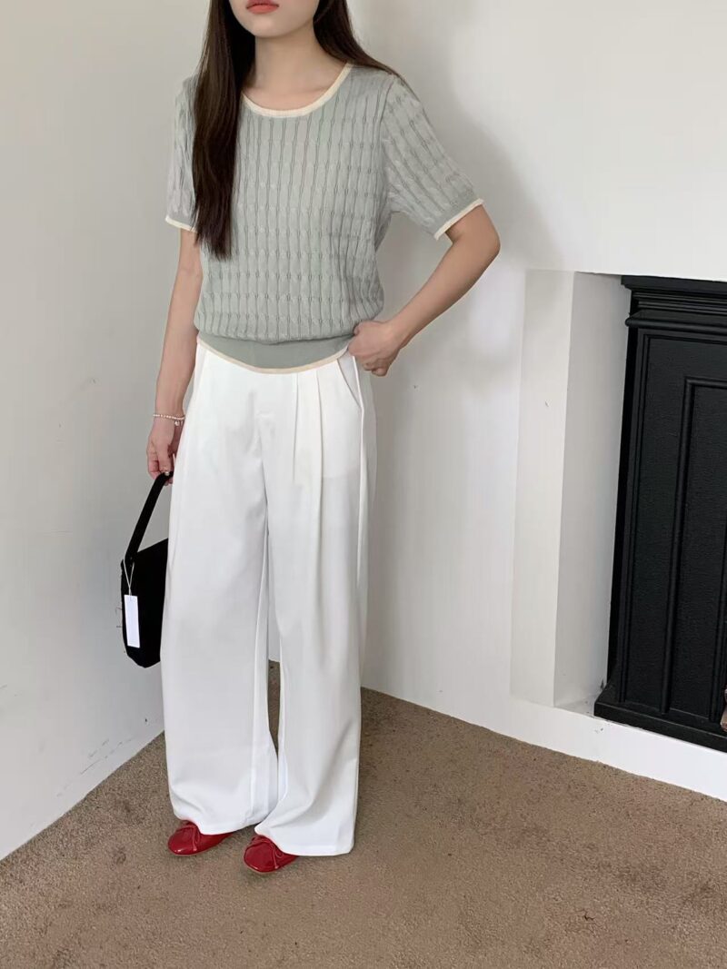 Twist Cable Contrast Knit Top (3 colours) - Image 6