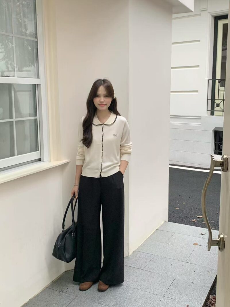 Puppy Charm Contrast Knit Long Sleeve Top (3 colours) - Image 3