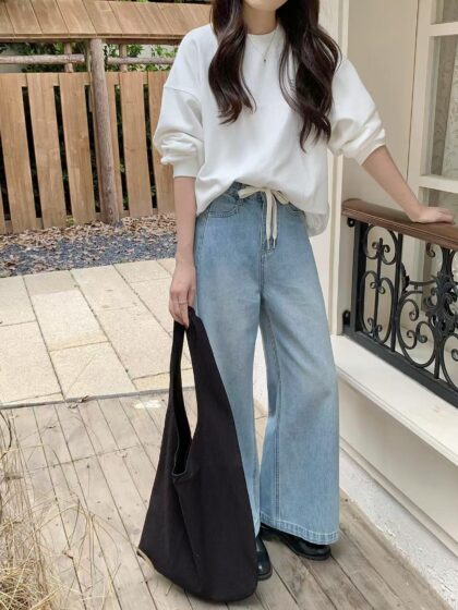 Summer Wash Drawstring Denim Jeans