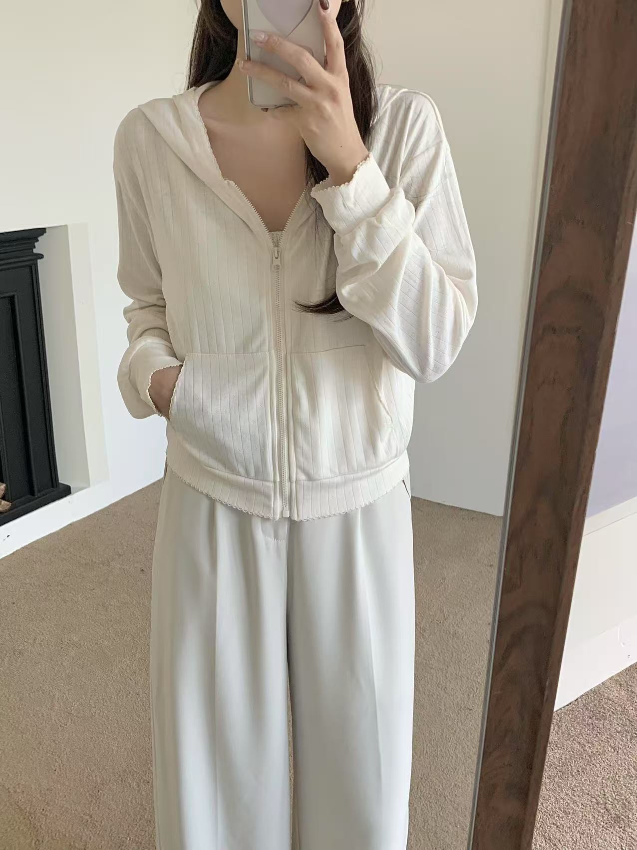 Soft Layer Hooded Jacket (Beige) - Image 5