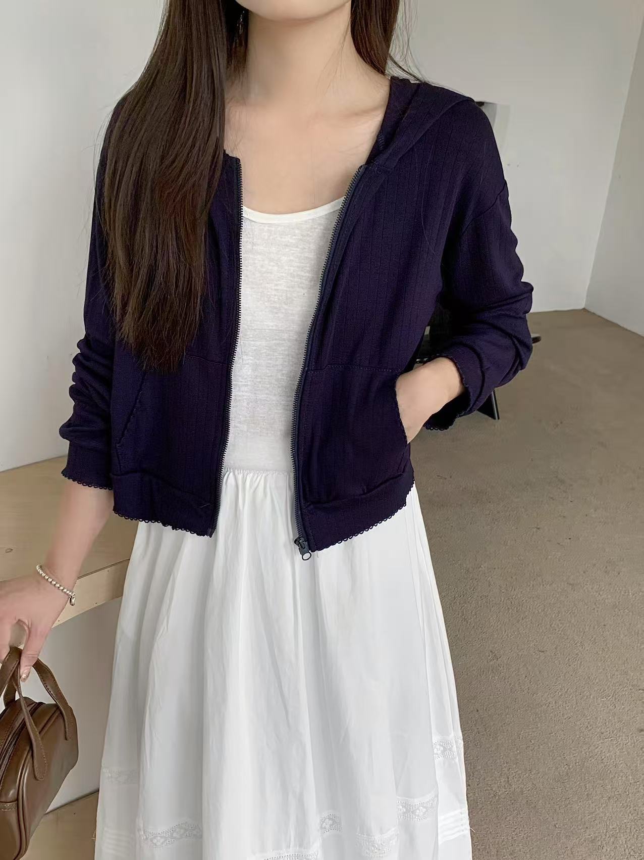 Soft Layer Hooded Jacket (Navy)