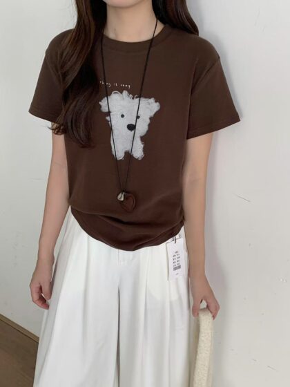 [BACKORDER] Soft Puppy Printed Tee (Choco)