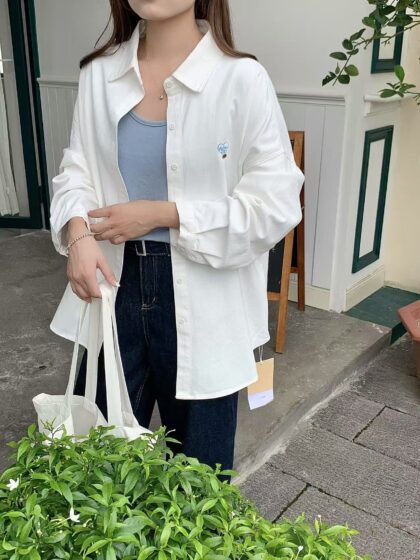 Candy Tone Oversize Cotton Blouse (3 colours)