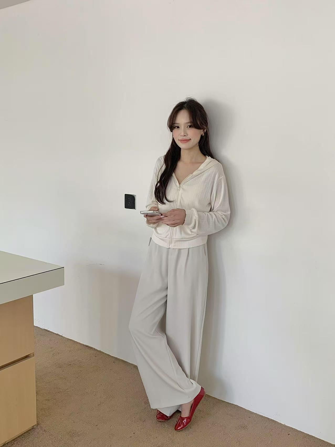 Soft Layer Hooded Jacket (Beige) - Image 8